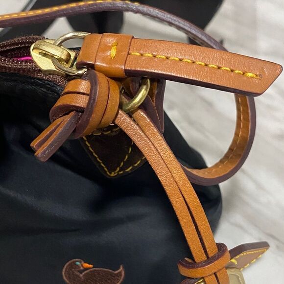 Dooney & Bourke Dark Blue Shoulder Bag with Brown Accents - Picture 10 of 16